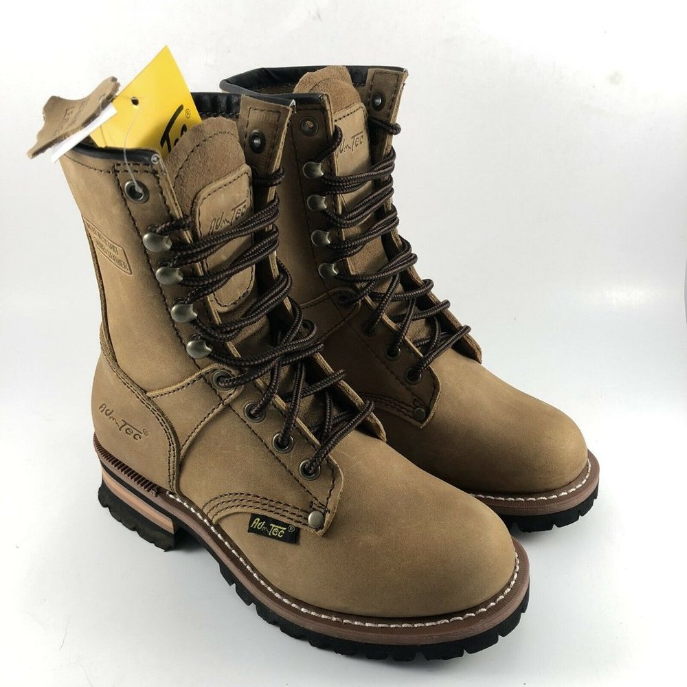 Ad Tec Women's 9in Logger Soft Toe Brown Size 6.5